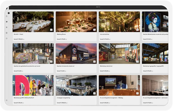 Constell arrangementen-overzicht met tickets, activiteiten en evenementfoto's