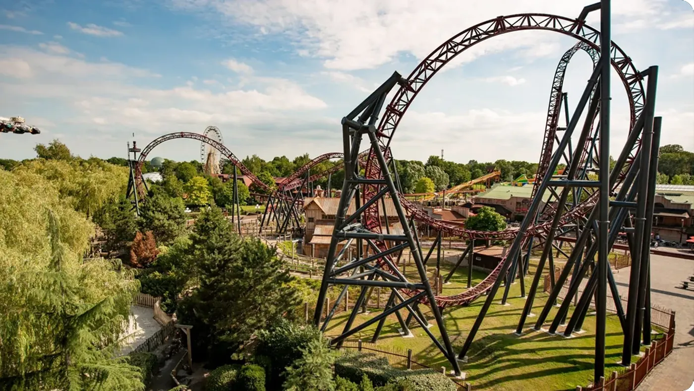 De achtbaan van Attractiepark Slagharen