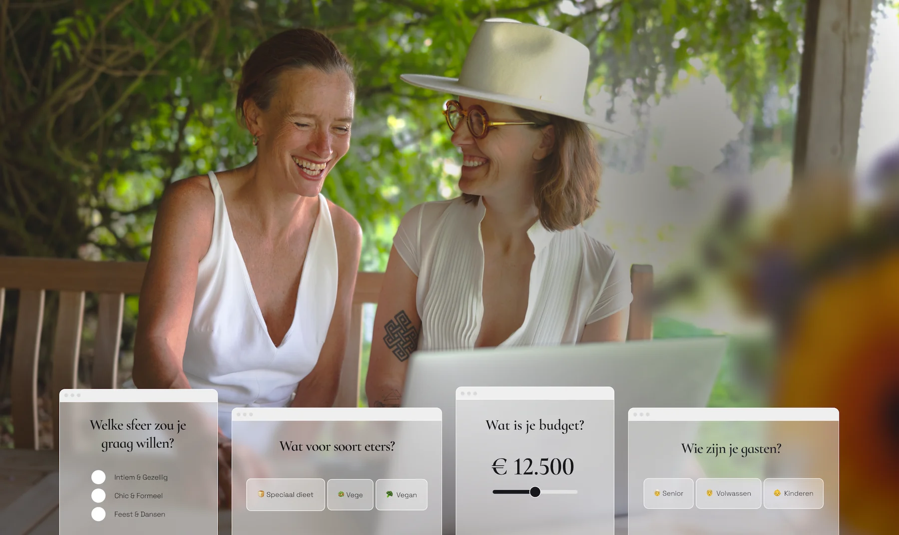 De sales widget op de site van een locatie: de bezoeker stelt zelf zijn aanvraag samen