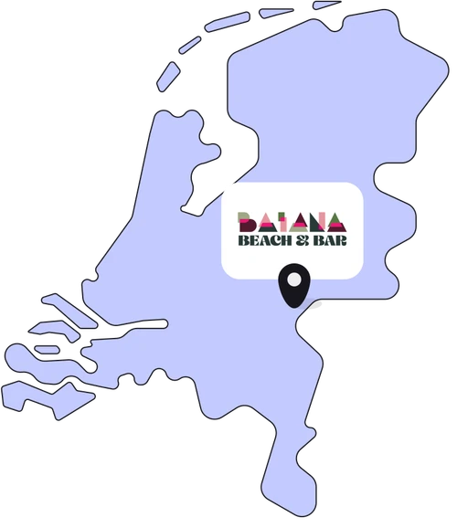 Kaartje van Nederland met Baiana in Bemmel