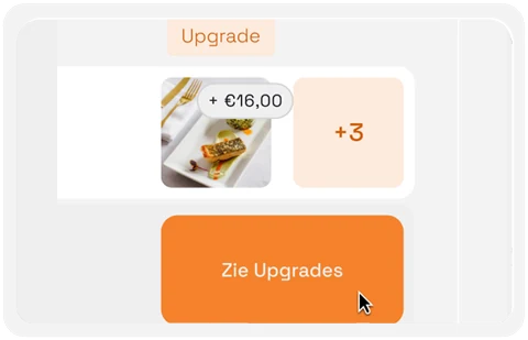 De widget stelt tijdens het samenstellen passende upgrades voor