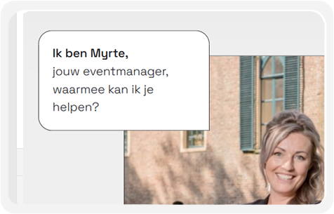 Chat widget interface voor het versturen van meerdere offertes voor één event