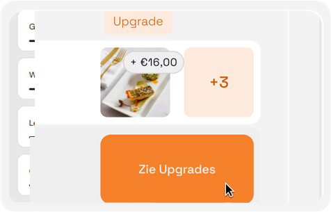 Upgrade widget met menu item en prijs voor slimme upsell opties