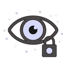Illustratie van een oog met een hangslot ernaast